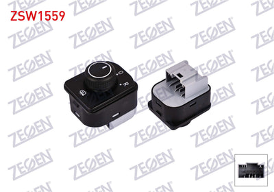 Zegen ZSW1559 Mirror Ayar Switch 6 Pin Volkswagen Arteon 2017-/ Crafter 2018-/ Passat 2014-/ Tiguan 2016-Touran 2015-/ T-Roc 2017