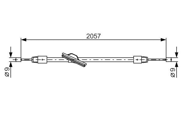 Bosch 1987482331 El Brake Cable Mercedes C-Series (W204-S204) — Brake Cables & Hardware