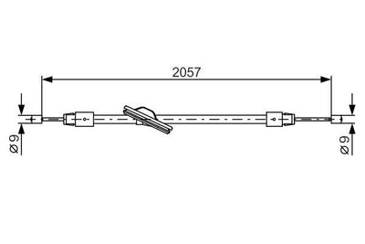 Bosch 1987482331 El Brake Cable Mercedes C-Series (W204-S204) — Brake Cables & Hardware