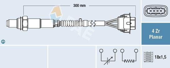 FAE 77575 Lambda Sensor Astra.J-Corsa.D-Insignia 1.4-1.6 16V *A14xer-A16xer* (P2) — Oxygen & Air-Fuel