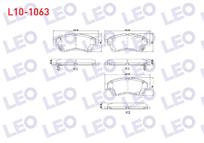 LEO L10-1063 Brake Pad Front with Wear Indicator Cable Drilled Toyota Corolla (_E10_) 1.3i 1992-1997 / Corolla ( — Brake Pads