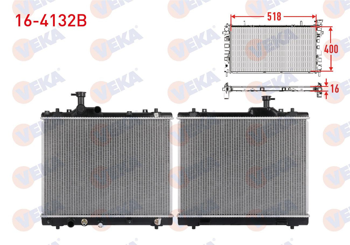 Veka 16-4132B Su Radiator Brazing Suzuki Swift IV 1.2, 1.3 DDiS 2010 — Radiators & Fans