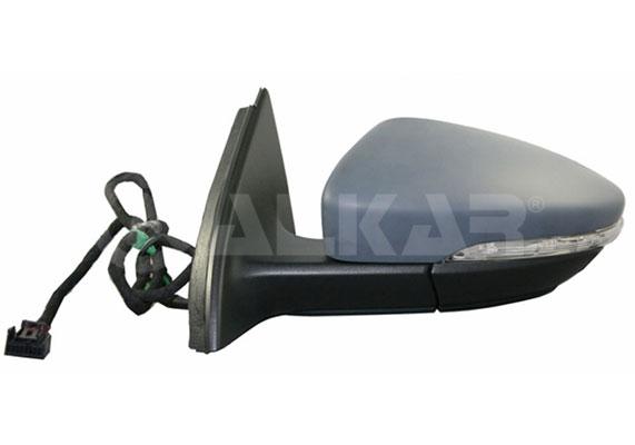Alkar 6143163 Outer Rear View Mirror Left Electric Heated Primed Automatic Folding with Turn Sign — Tail, Signal & Reflectors