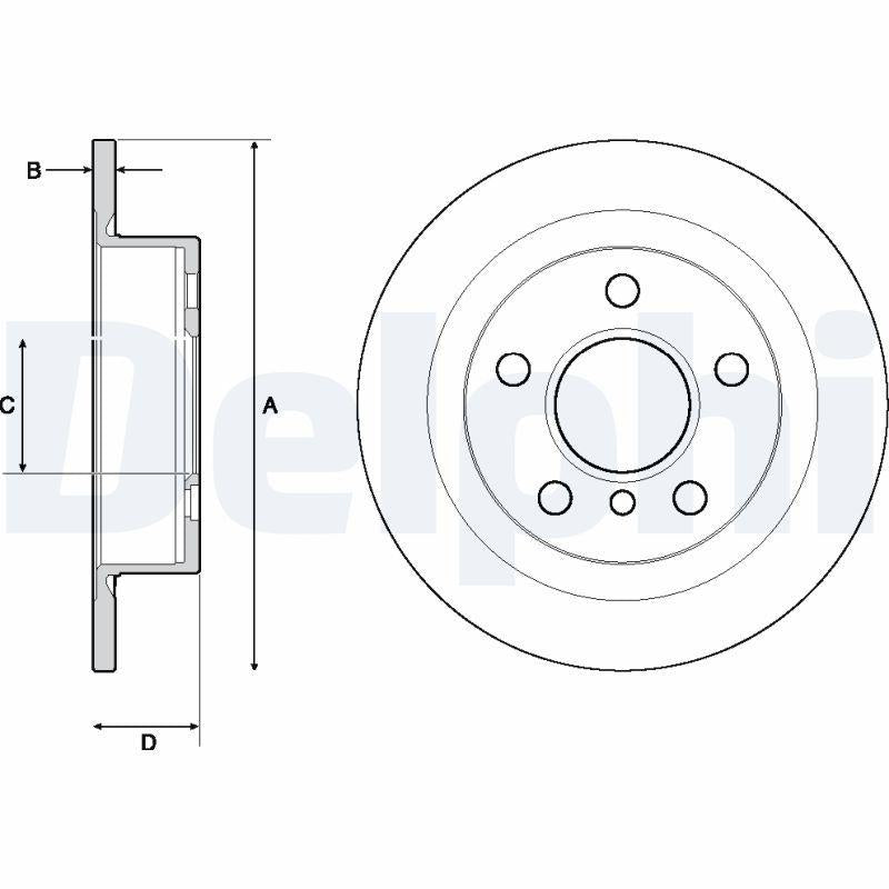 Delphi BG4706C Brake Disc (Twin Pack)-Painted, Deliksiz — Brake Rotors & Drums