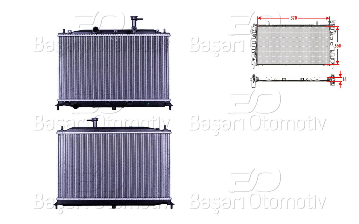 Wisco 3113525-00 Su Radiator Brazing Mt 370X650x16 mm Hyundai Accent. Era 1.4. 1.6 06 > Gasoline — Radiators & Fans