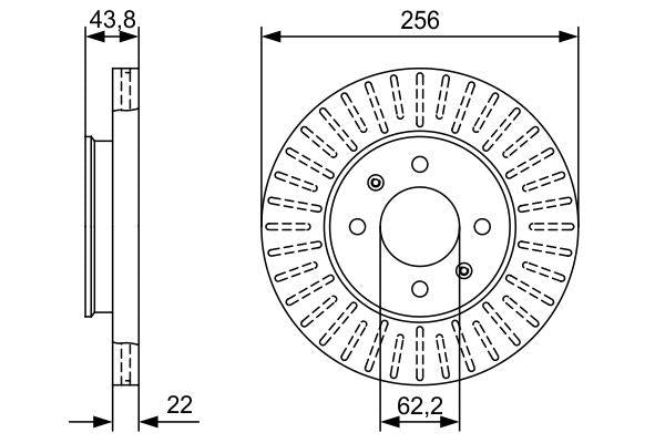 Bosch 0986479W05 Front Brake Disc Accent Blue/i20/Rio 2011- — Brake Rotors & Drums
