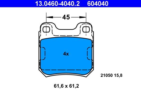 ATE 13.0460-4040.2 Brake Pad Opel Vectra B / Omega B Rear