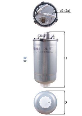 Mahle KL157-1D Diesel Filter Polo Cordoba Ibiza III Fabia I 1.4 TDI 1.9 SDI 1.9 TDI 99-12 — Fuel Delivery