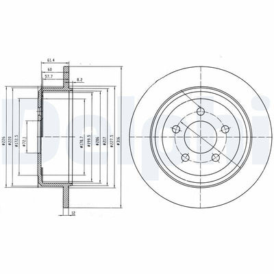 Delphi BG4159 Brake Disc (Twin Pack), Deliksiz — Brake Rotors & Drums