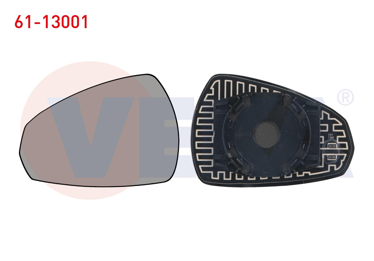 Veka 61-13001 Mirror Glass Left Heated Aspheric Audi A3 2013-2017 — Mirrors