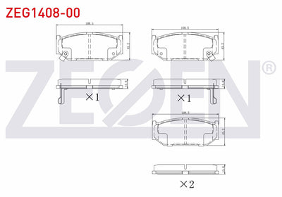 Zegen ZEG1408-00 Brake Pad Front with Wear Indicator Suzuki Swift IV 1.2 2010-/ Swift IV 1.3 DDiS 2010 — Brake Pads