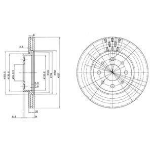 Delphi BG2830 Front Brake Disc Mirror Doblo/Albea/Linea/Bravo/Panda/Stilo/Idea/Tempra/Tipo 1.2-1.4 16V 1.3 JTD | 1 Piece