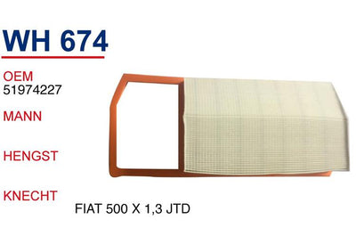 Wunder Fiat Fiorino 2016- 1.3 Diesel Euro 6 Air Filter — Air & Cabin Filters