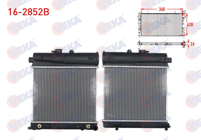 Veka 16-2852B Water Radiator Brazing Mercedes C Series (W202) C 180-C 200 A-T / M-T 1993-2000 / CLK (C208) — Radiators & Fans