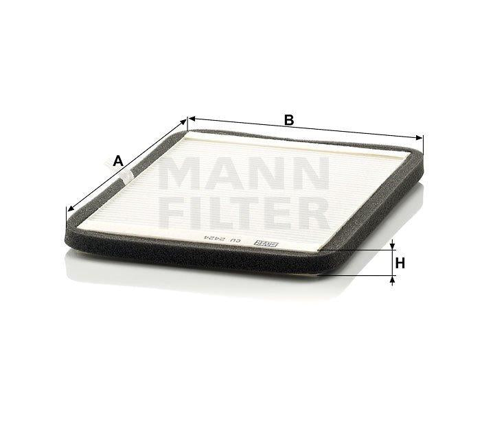 Mann CU2424 Renault Megane I 1.9 Dt 96-03 Cabin Air Filter — Air & Cabin Filters