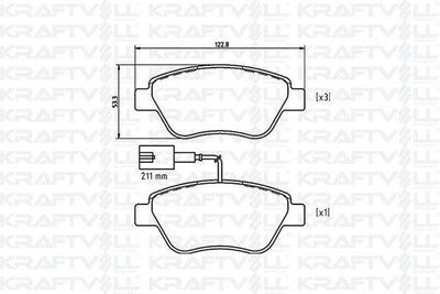 Kraftvoll 07010034 Front Brake Pad Fiat Bravo II Fiorino Panda Stilo 05 > Citroën Nemo 10 > Peugeot Bipper 10 > — Brake Pads