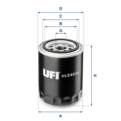 Ufi 23.240.00 Oil Filter Nissan Sunny/Primera/Terrano/Almera 1.6 90-06 — Oil Filters