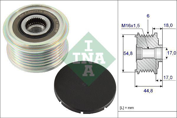 INA 535011410 Alternator Pulley Clio-Kng 1.5 dCi 6 Grooved — Starting & Charging