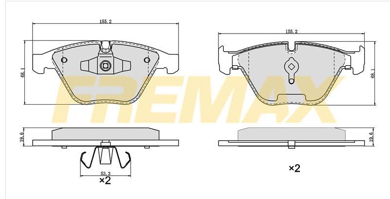 Fremax FBP-1664 Front Brake Pad (Corbon Formula) BMW E90-E90 LCI-E91-E91 LCI-E92-E92 LCI-E93-E93 LCI-X1 E84 2005 — Brake Pads