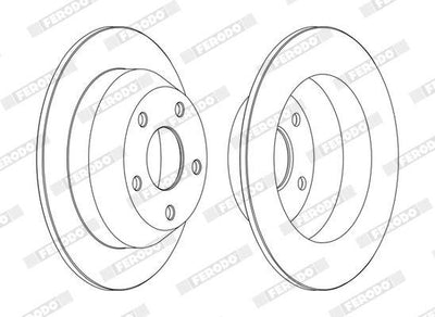 Ferodo DDF1553C Jeep Cherokee Xj Wj Wg Rear Brake Disc Set | 1 Piece