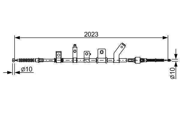 Bosch 1987482515 El Brake Cable Rear Left Mitsubishi L200 2.5 Di-D