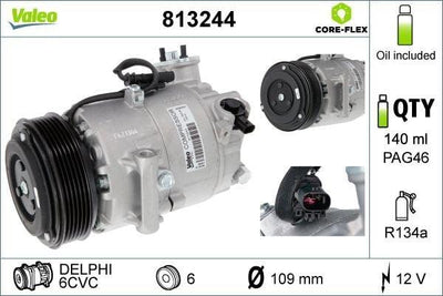 VALEO Climate Compressor for Opel Astra J 1.6 / 1.3 / 1.7 CDTi — A/C Compressor