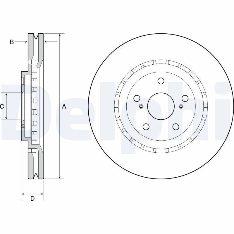 Delphi BG9219C Brake Disc (Single Pack)-Painted, Drilled