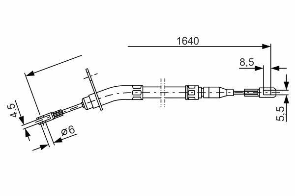 BOSCH Emergency Brake Cable - Mercedes W123 — Brake Cables & Hardware