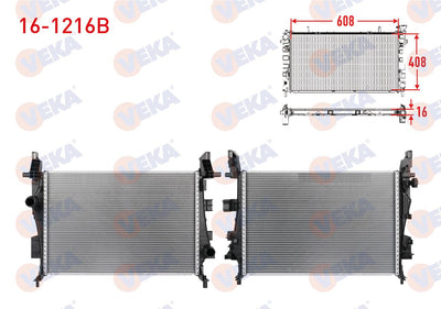 Veka 16-1216B Water Radiator Brazing Jeep Compass (Mp) 1.4 T 2017-M-T — Radiators & Fans