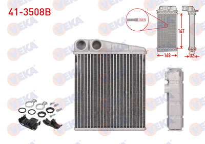 Veka 41-3508B Heater Core Brazing (5.5mm Fin) Renault Clio III (Br0 / 1,Cr0 / 1) 1.5 dCi 2005-2012 — Heater & Blower