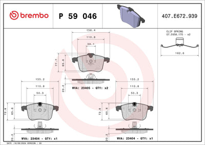 Brembo P59046 Brake Pad Front Low-Met Chevrolet — Brake Pads
