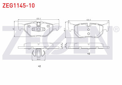 Zegen ZEG1145-10 Brake Pad Rear BMW 3 Series (E90) 320 D 2005-2011 / 316 i 2005-2011 / 320 i 2005-2011 / 318 D 2 — Brake Pads