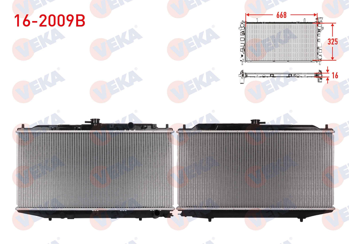 Veka 16-2009B Su Radiator Brazing Honda Civic IV 1.5i M-T Ac + /-1987-1993 — Radiators & Fans