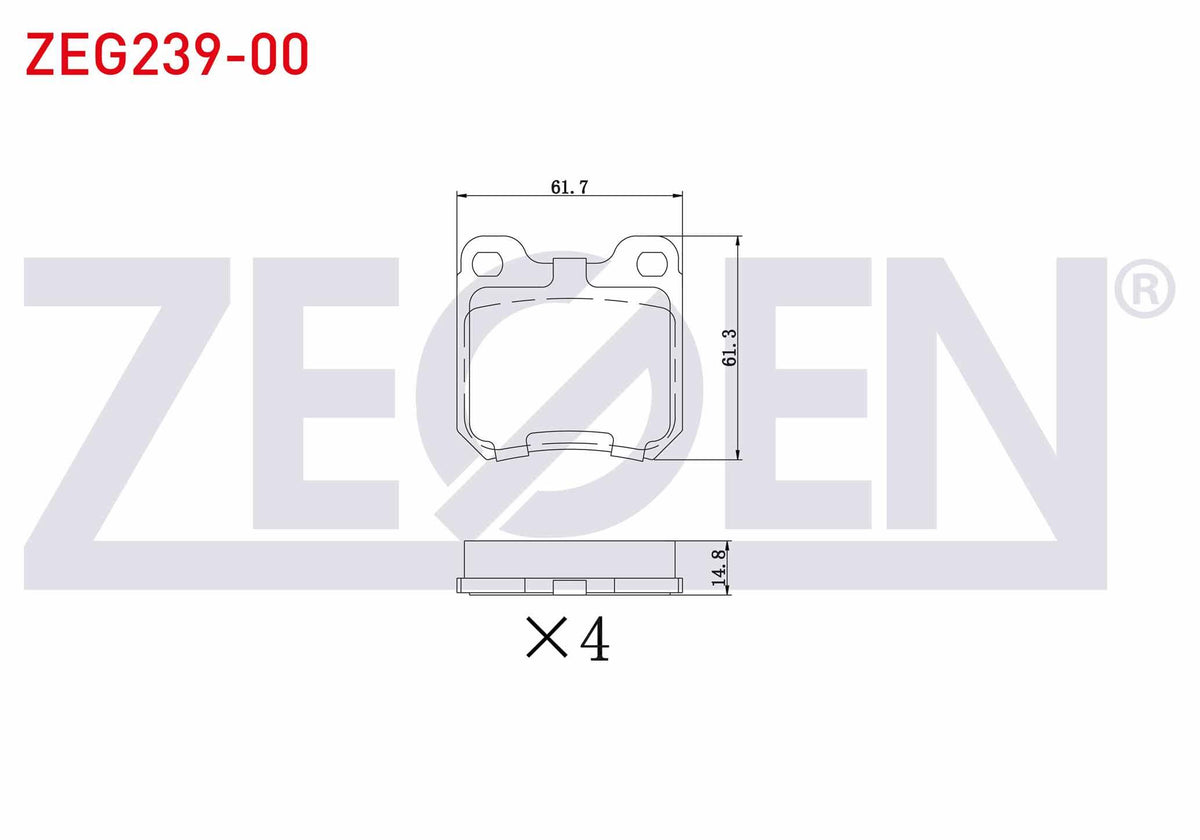 Zegen ZEG239-00 Brake Pad Rear Opel Vectra B 1.6i 1995-2003 / Vectra B 2.0i 1995-2003 / Vectra B 2.0 DTi 1995-20 — Brake Pads