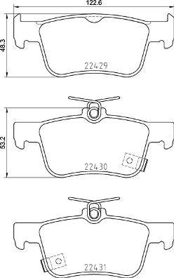 Brembo P28089 Brake Pad Rear (Honda Civic 2017 / 1.5 Vtec / 1.6 i-Dtec Fk / 1.6 i-Vtec Fc5 / 2019 / 1.6 i-Vtec — Brake Pads