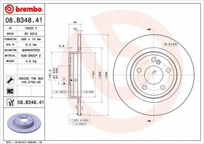 Brembo 08.B348.41 Brake Disc Rear (Mercedes W117 W156 W176 W246) 2 pcs Coated Compatible with Mercedes — Brake Rotors & Drums