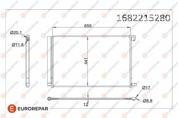 Eurorepar 1682215280 Psa / Erp A/C Rad. Mercedes Vito Sserisi Cserisi Eserısı Glc Amg Vserısı CLS