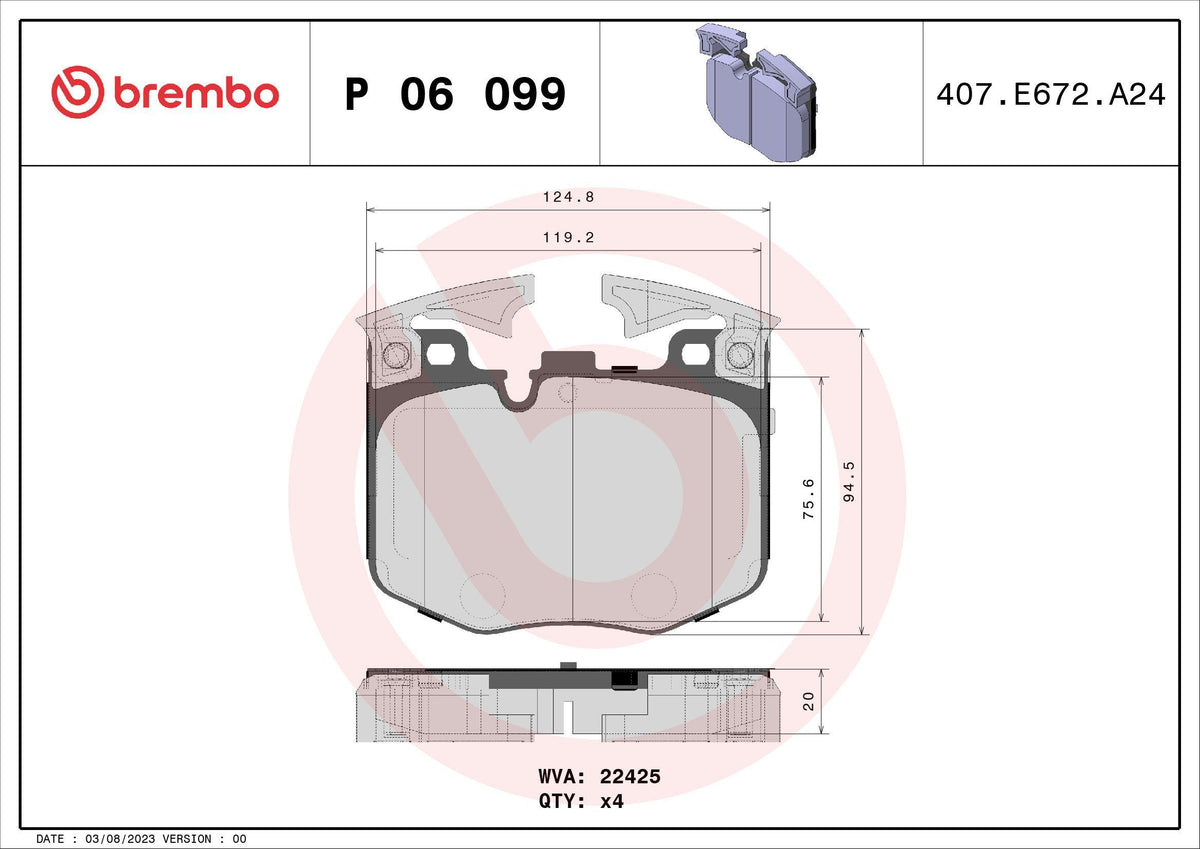 Brembo P06099 Brake Pad Front & Rear Low-Met BMW G30 G20 G01 G02 G05 G06 G07 G29 G11 G12 G14 G15 G16 — Brake Pads