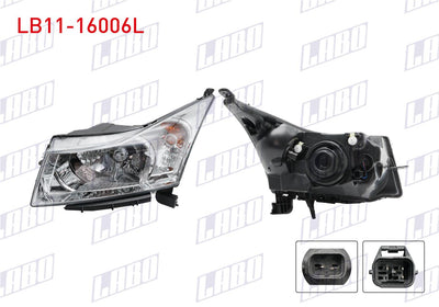 LABO LB11-16006L Headlight Left Inner Chrome with Motor Chevrolet Cruze 2009-2012 — Headlights
