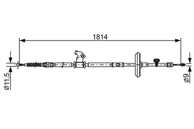 Bosch 1987482502 El Brake Cable Rear Right Opel Astra J 10-15 1814mm A20DTH — Brake Cables & Hardware