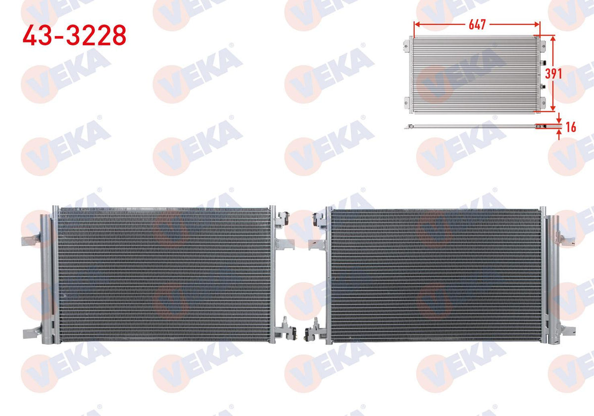 Veka 43-3228 A/C Condenser Opel Astra J 1.6i A-T 2009-2016 — Condensers & Evaporators