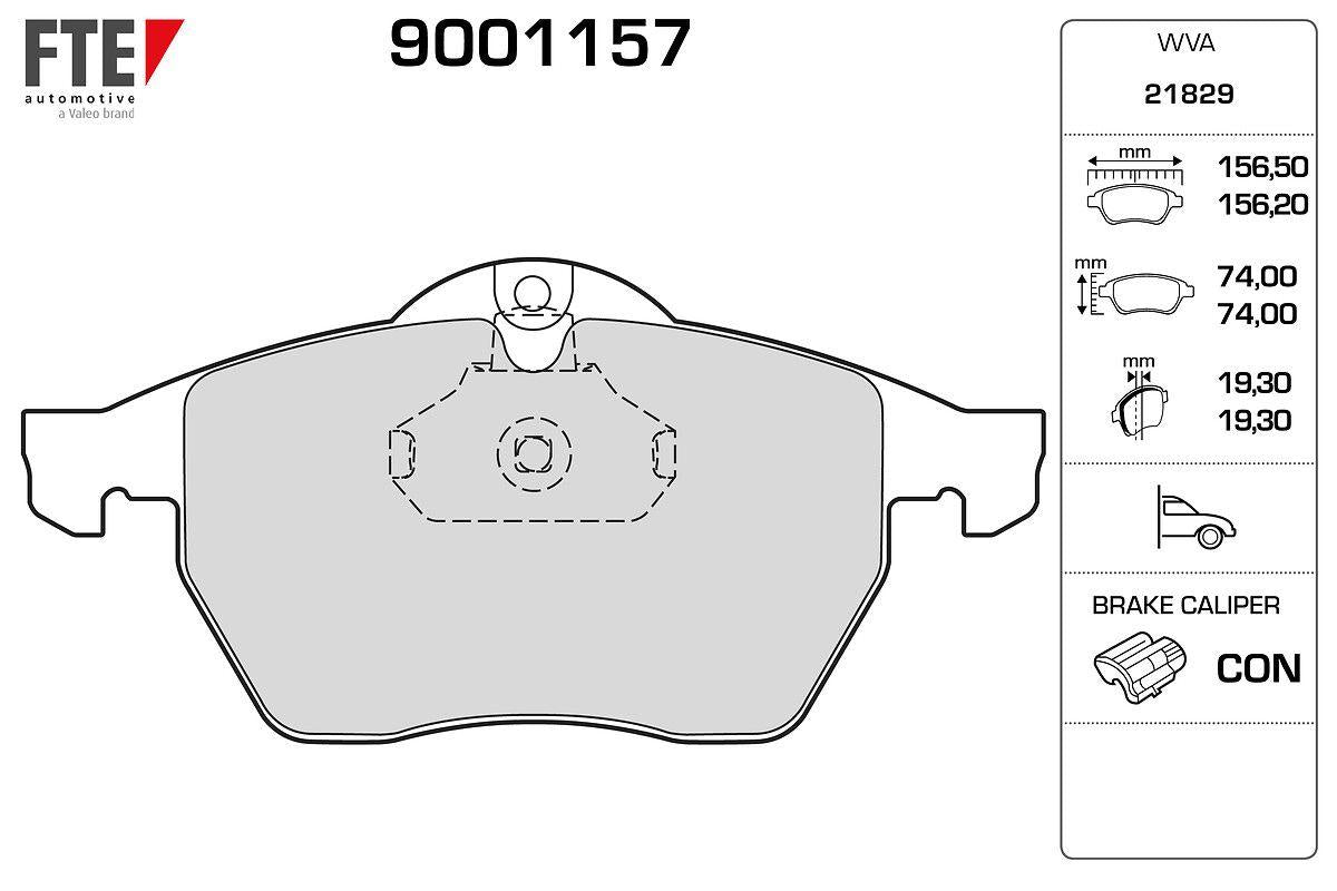 Fte 9001157 Front Brake Pad Vectra B X20xev — Brake Pads