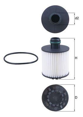 Mahle OX1171D Oil Filter 14-Doblo-Egea-500X-Corsa.E 1.3Mjt Euro6 — Oil Filters