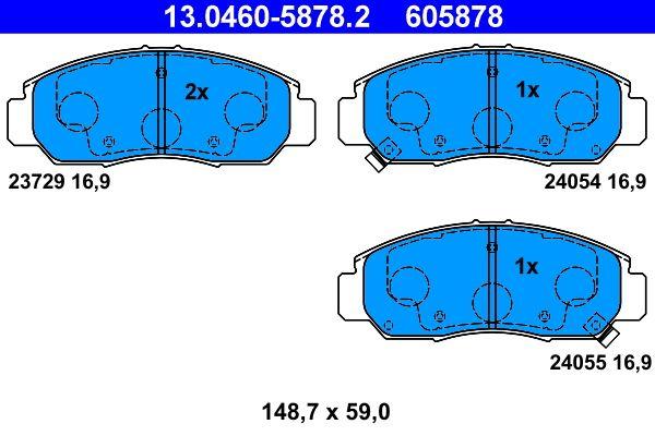 ATE 13.0460-5878.2 Brake Pad Front Civic 07 > 11 Sedan Frv 05 > Stream 00 > — Brake Pads