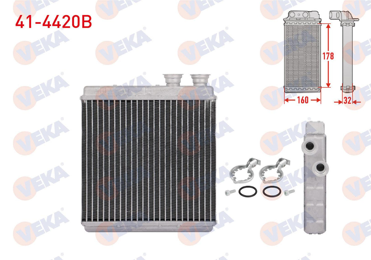 Veka 41-4420B Heater Core Brazing Volkswagen Polo VI 1.0-1.0 TSI-1.6 TDI 17-/ T-Cross 1.0 TSI 18-/ Taigo 1. — Heater & Blower