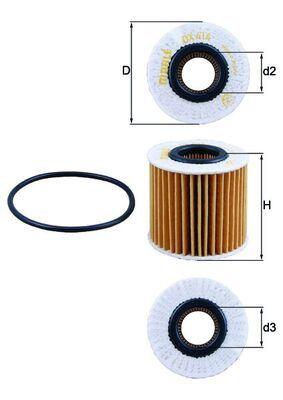 Mahle OX414D2 Oil Filter Corolla-Auris Yaris Rav4 1.4 D4D 2.5 Hybrid 09-18 — Oil Filters