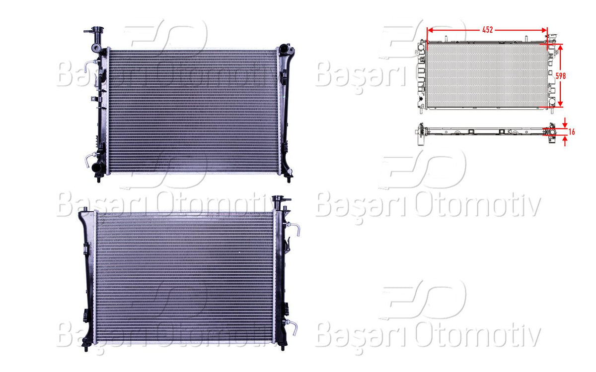 Wisco 3113530-00 Water Radiator Brazing At 598X452x16 mm Kia Cerato 1.6 Cwt 08 > — Radiators & Fans