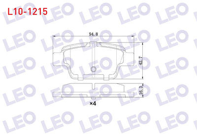 LEO L10-1215 Brake Pad Rear Fiat Linea 1.4 T-Jet 2007-/ Bravo II (198) 1.6 Mjt 2006-/ Stilo 1.6 16V 2001-2010 / — Brake Pads