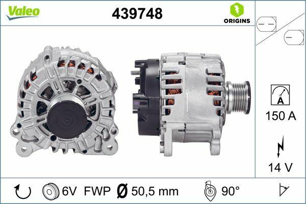VALEO 439748 Alternator 14V 150A for Audi A4 (2013-2015) & A5 (2012-2017) — Starting & Charging