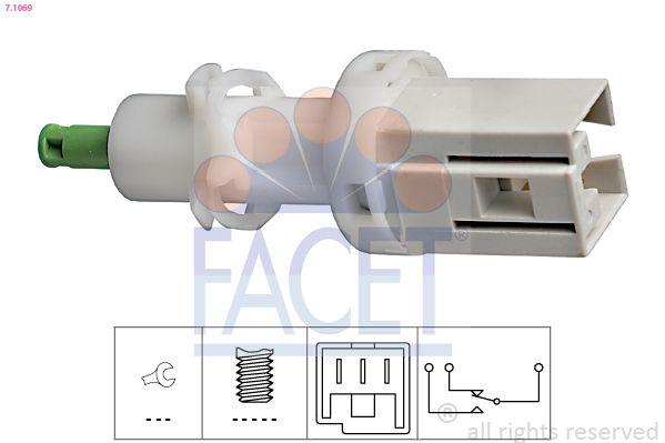 Facet 7.1069 Brake Light Switch Fiat Tempra Tipo Uno Ducato Boxer Jumper 2.8 3 with Connector